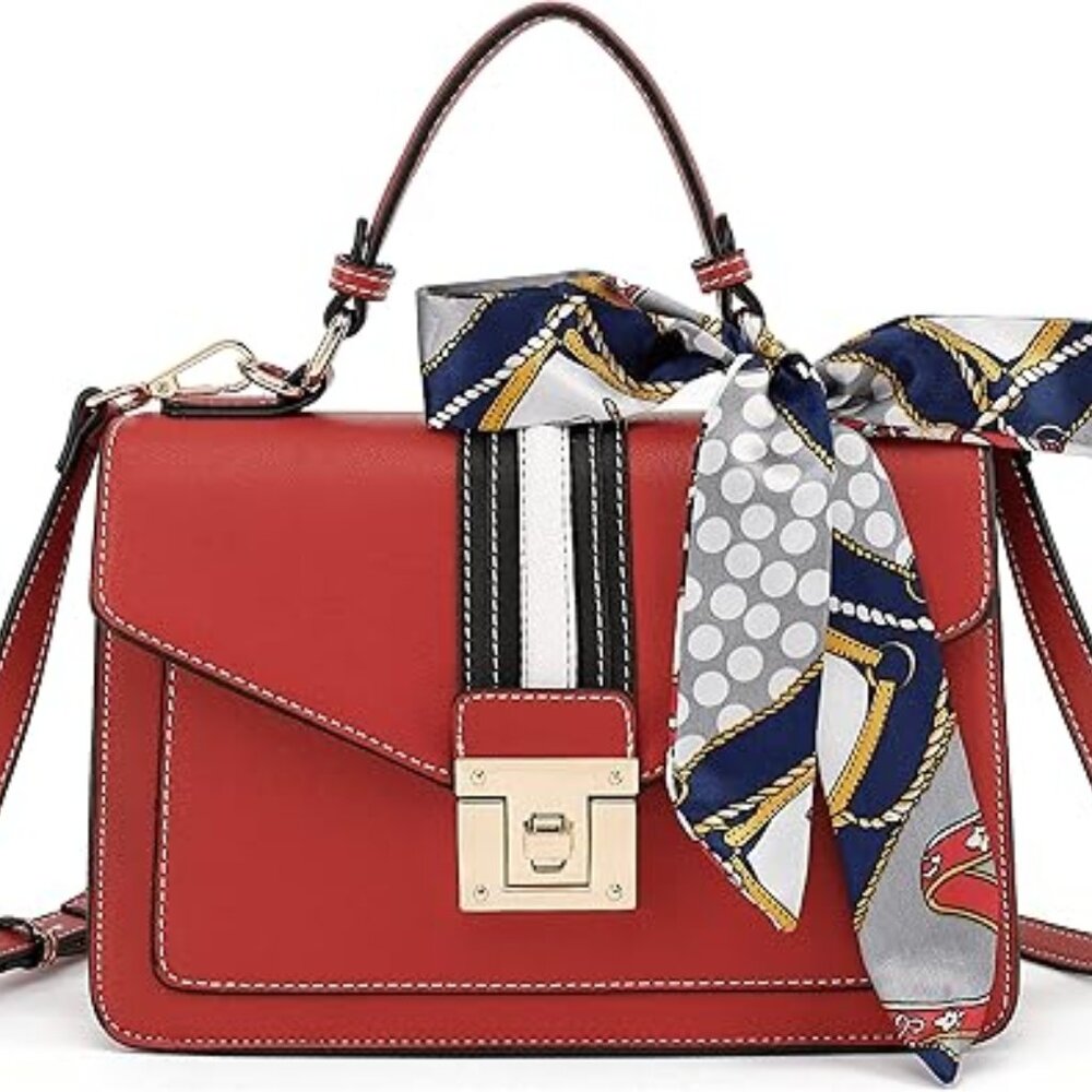 Quilted Crossbody Satchel, Chain Strap Shoulder Bag,โ Vegan Leather